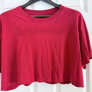 lululemon athletica All Yours Cropped Graphic Dark Red Size 12